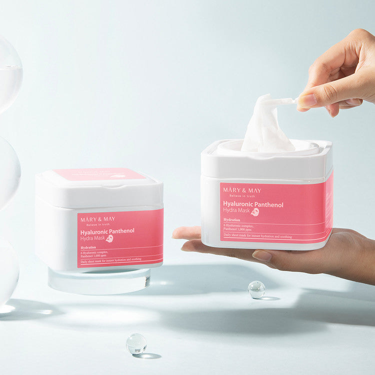 MARY&MAY Hyaluronic Panthenol Hydra Mask 30pc lakštinės veido kaukės