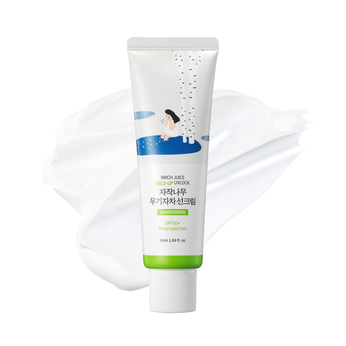 ROUND LAB Birch Juice Moisturizing Mild Up Sunscreen apsauginis kremas nuo saulės